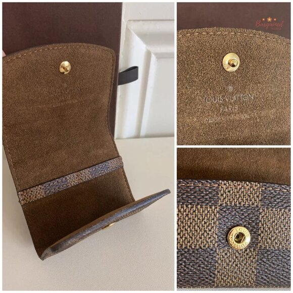 Authentic Louis Vuitton Brown Damier Ebene Coated Canvas Cufflinks Case - Picture 7 of 12